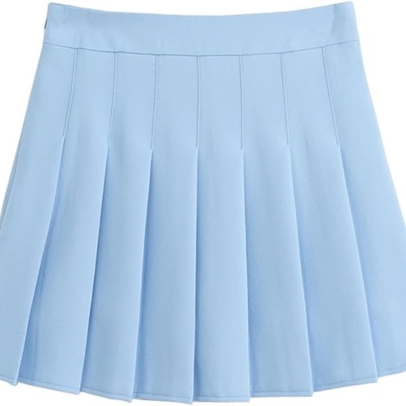 NWOT Cinderella Blue pleated A-Line Skirt with built in shorts - Picture 7 of 7